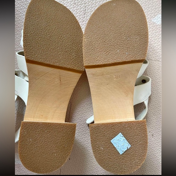 Women's Swedish Hasbeens Handmade Brassy High Sandals Size 38 White Sandals - Picture 7 of 16
